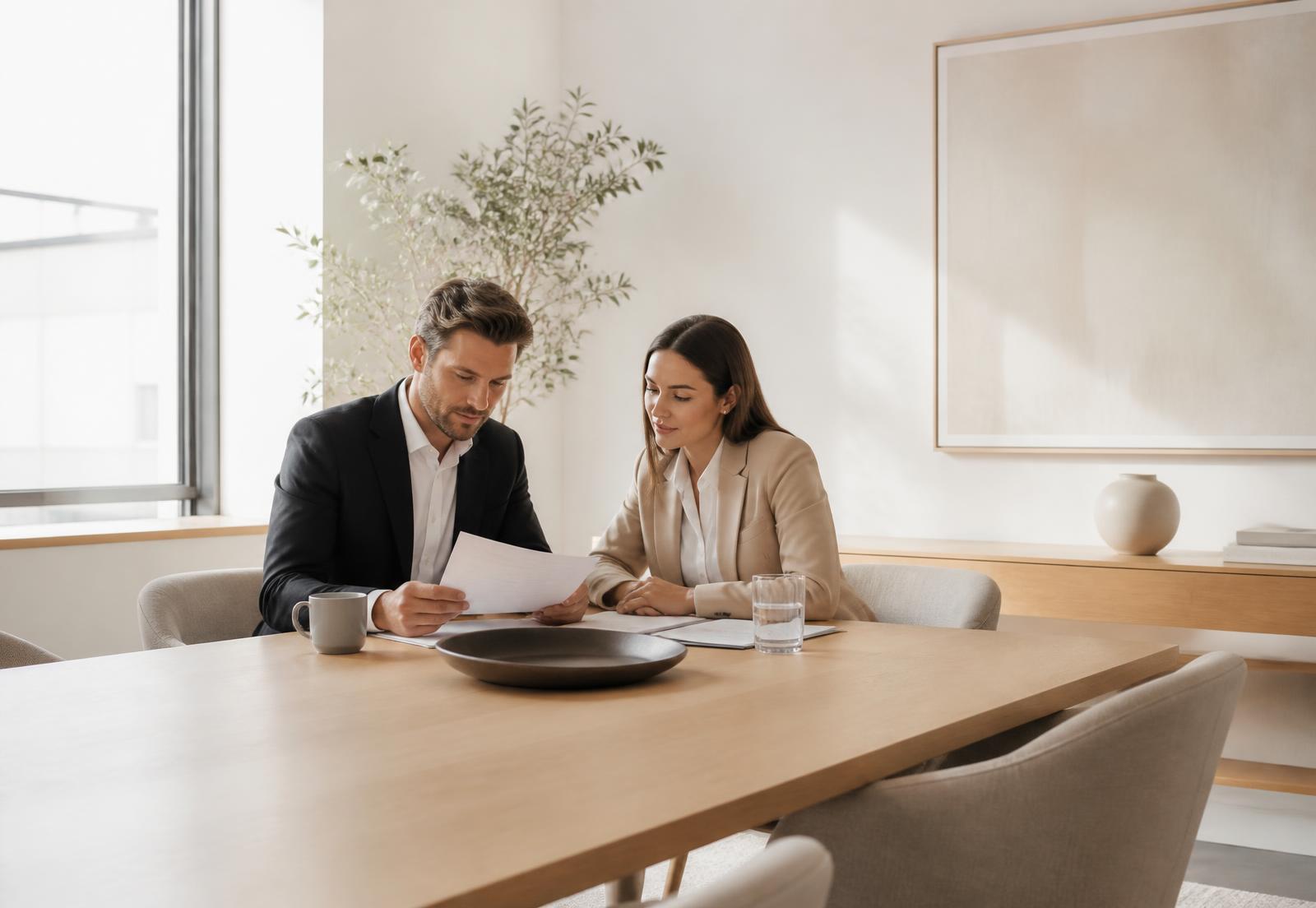 Réunion de travail dans un bureau lumineux